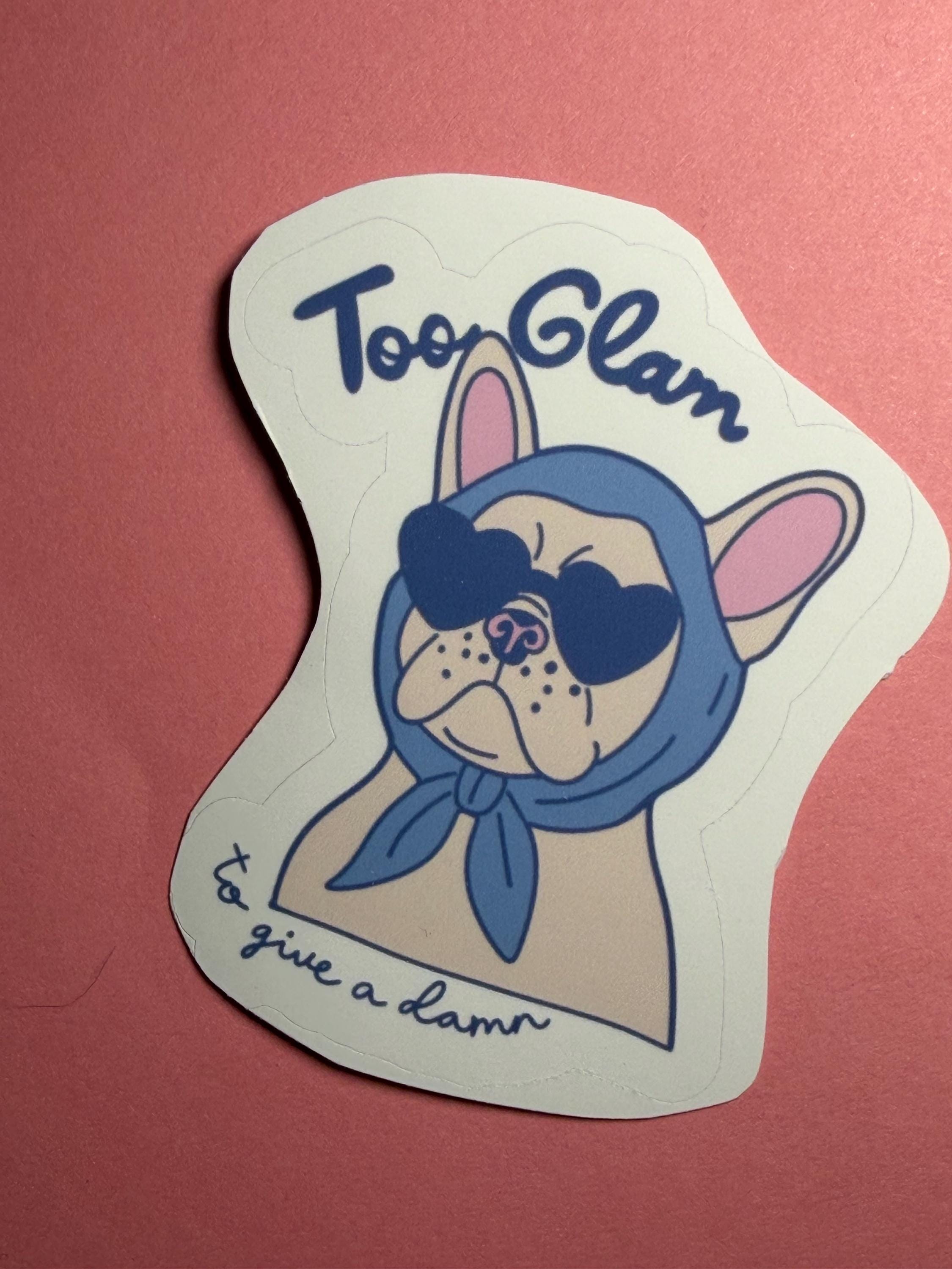 Glam French Bulldog Sticker – Waterproof Vinyl Dog Art (Laptop, Water Bottle)