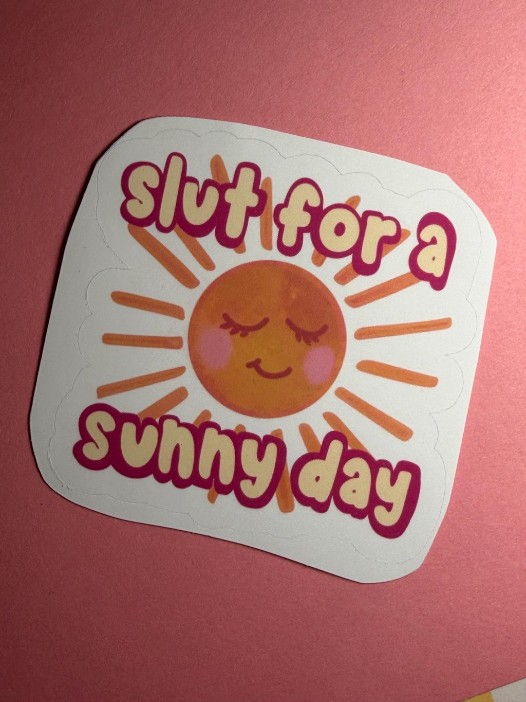 Slut for a Sunny Day – Funny Bashful Sun Sticker