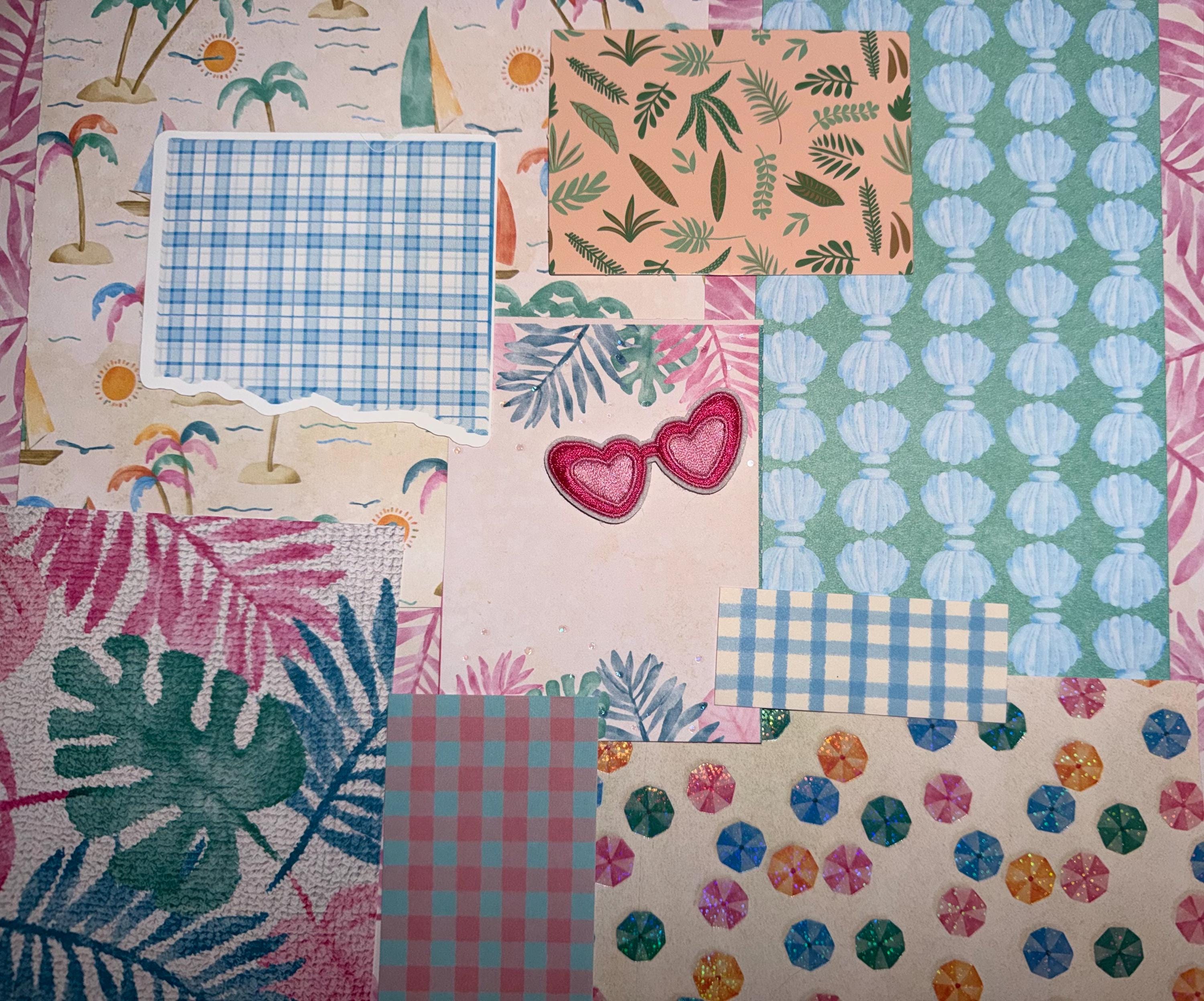 Summer Junk Journal Mystery Pack | Beach Vacation Stationery Stickers (25 Piece Kit)