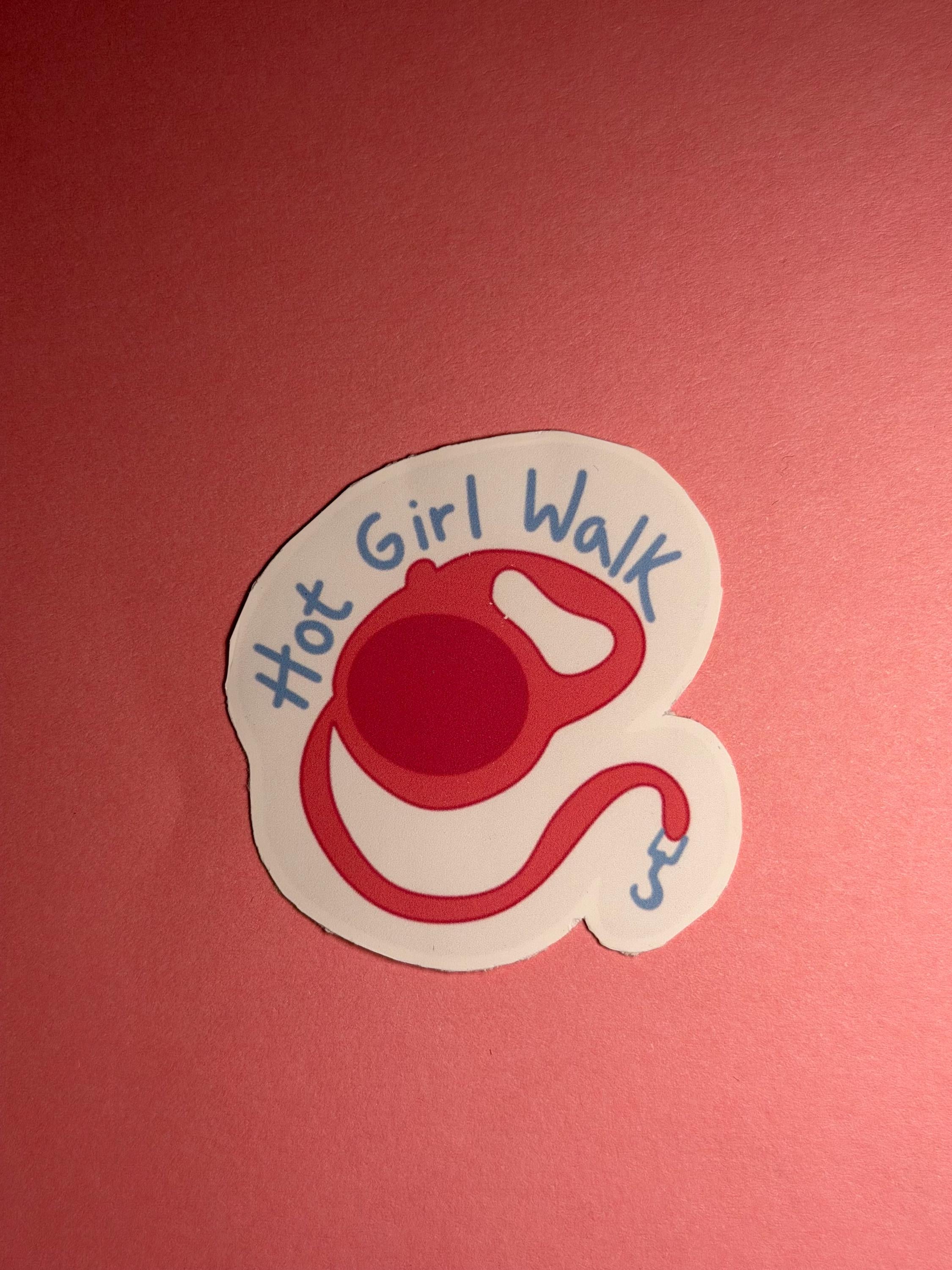 Hot Girl Walk Dog Mom Sticker | Pet Owner Vinyl Sticker