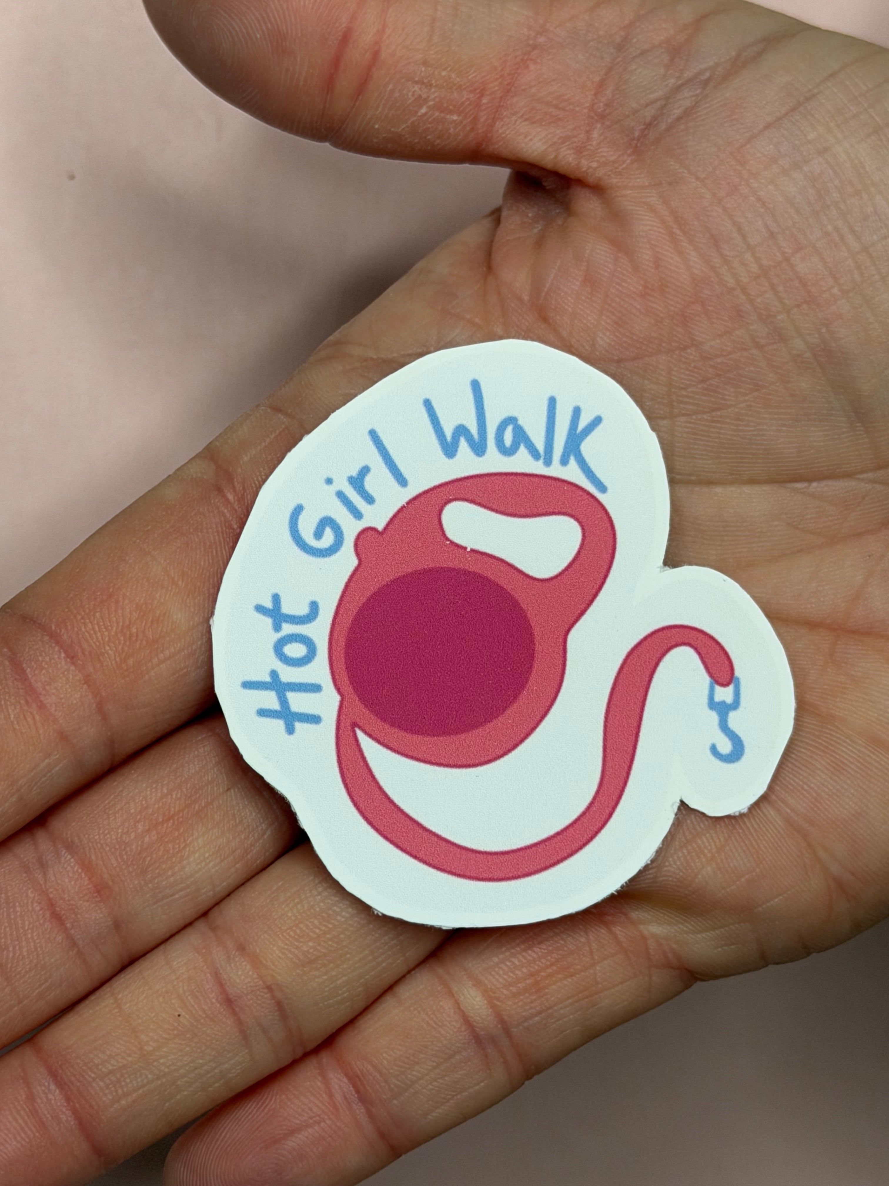 Hot Girl Walk Dog Mom Sticker | Pet Owner Vinyl Sticker