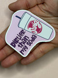 Funny Soda Girl Sticker – Waterproof Vinyl Decal for Laptops, Water Bottles