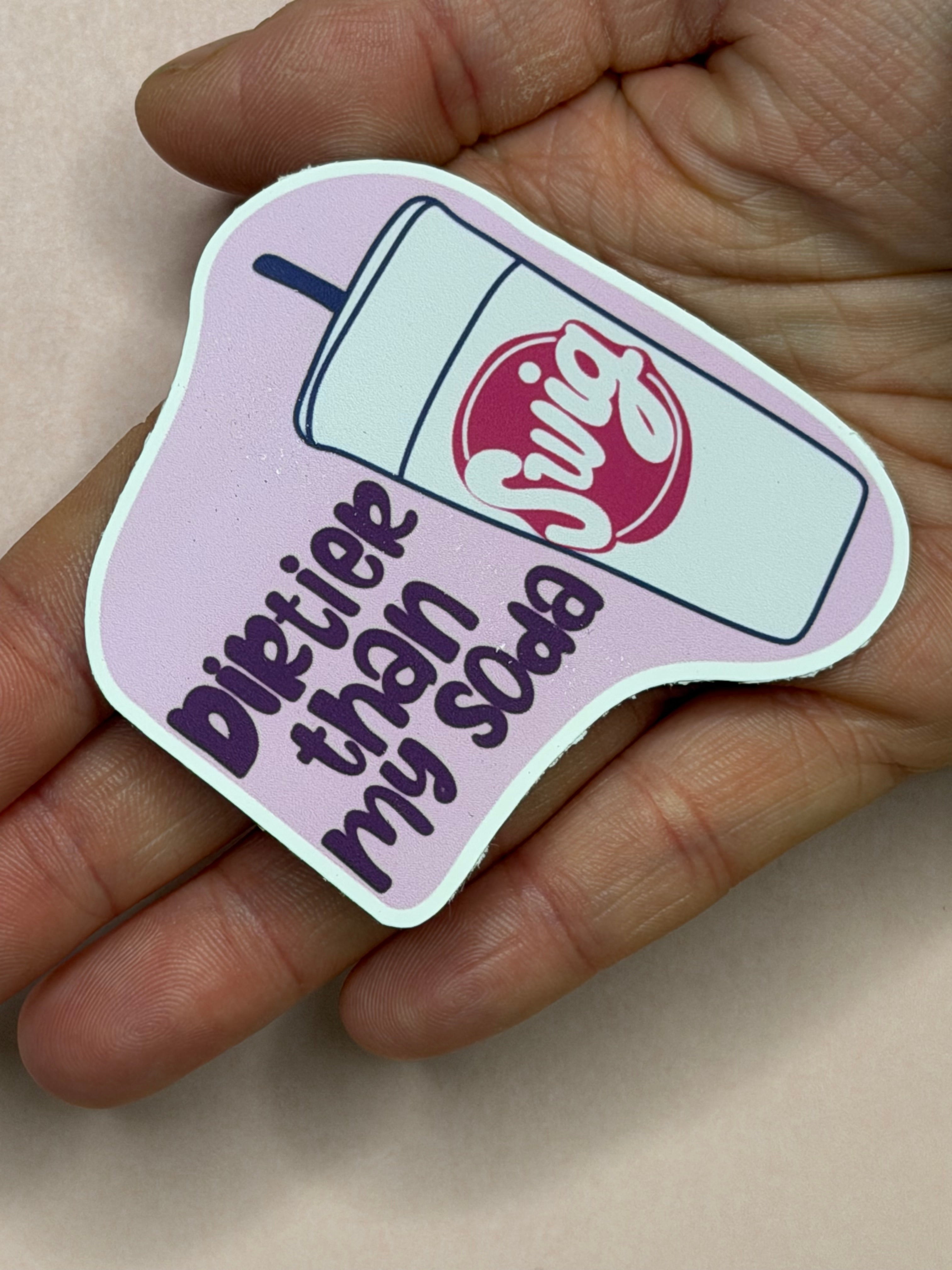 Funny Soda Girl Sticker – Waterproof Vinyl Decal for Laptops, Water Bottles