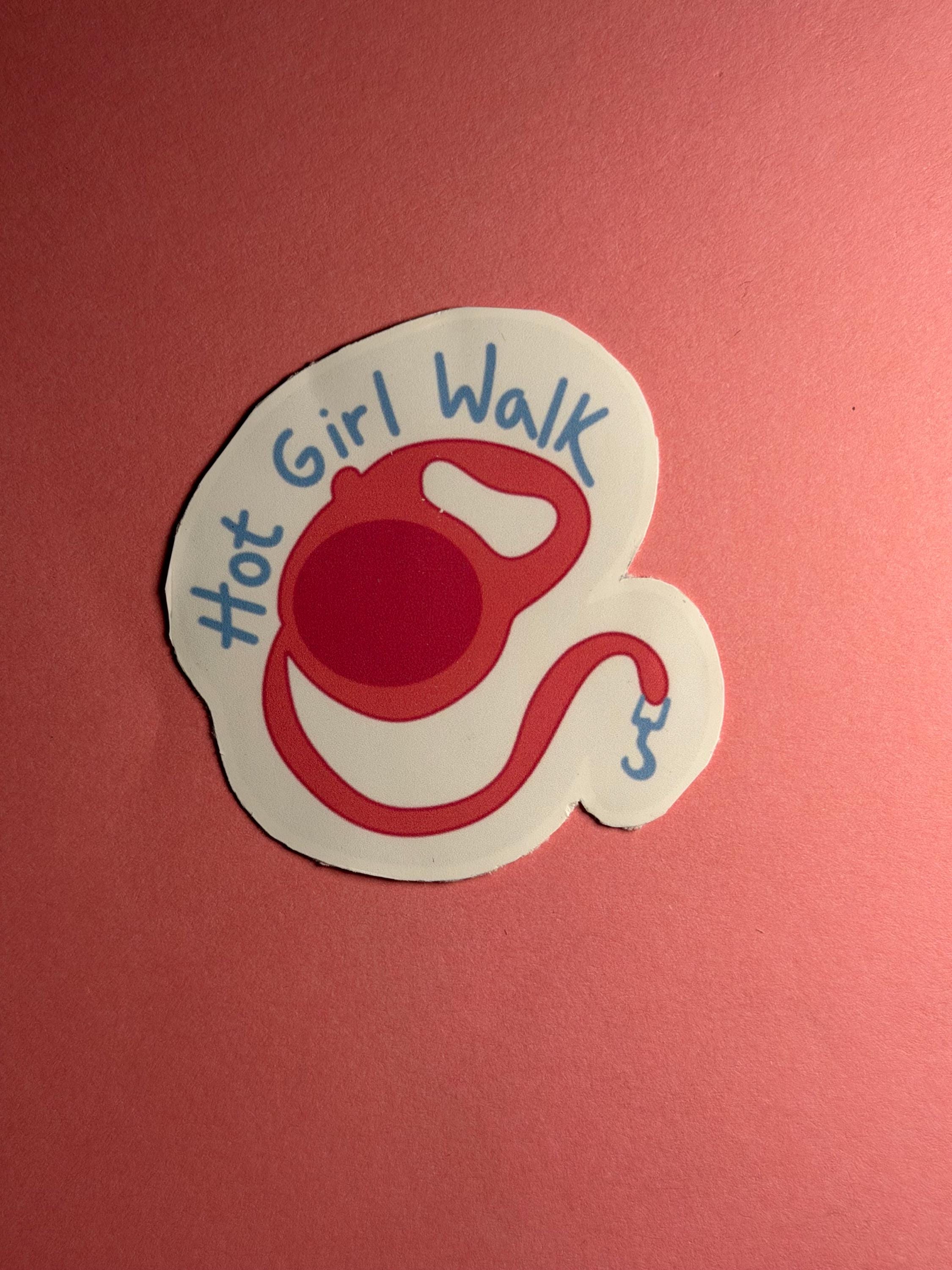 Hot Girl Walk Dog Mom Sticker | Pet Owner Vinyl Sticker