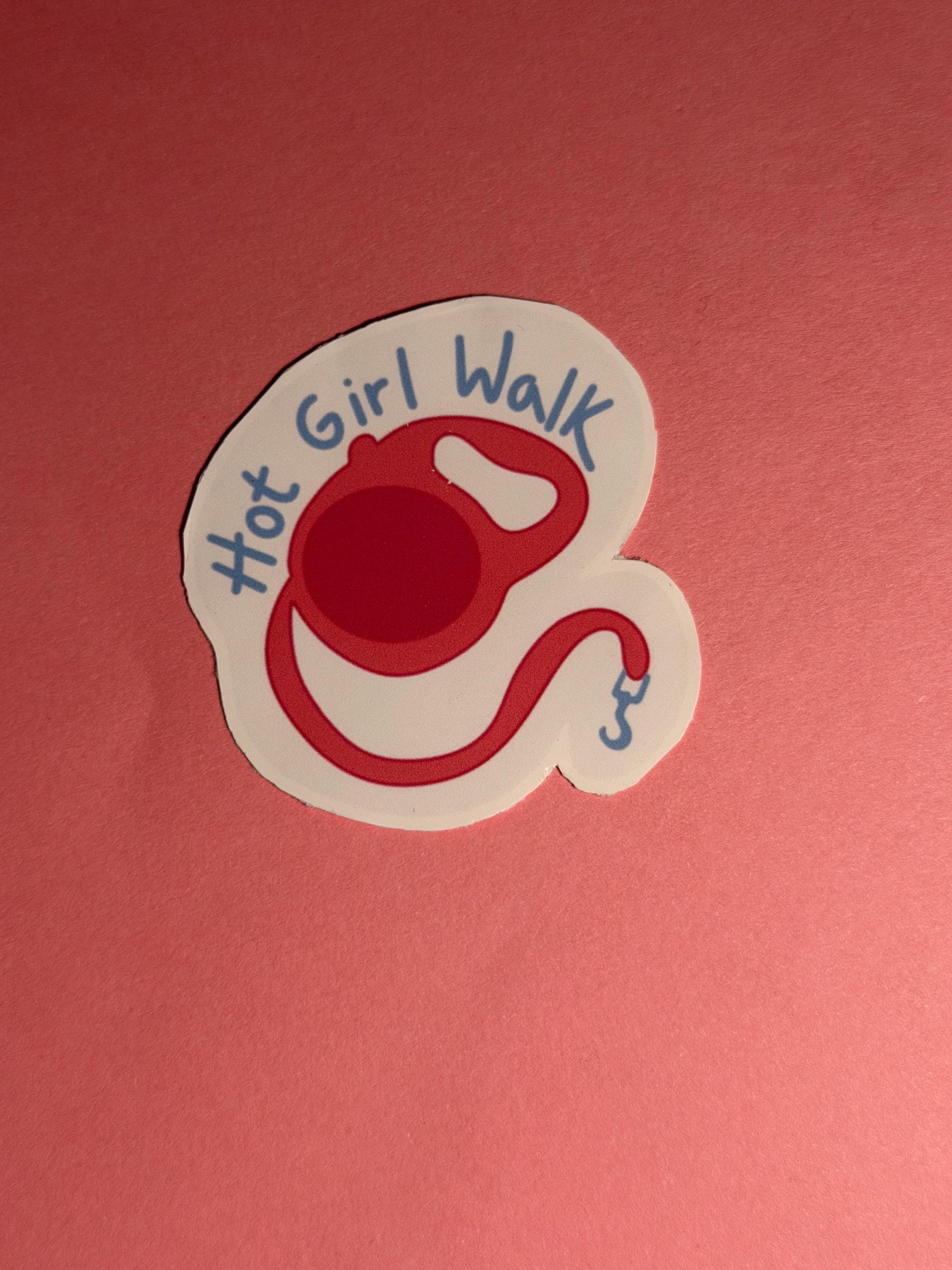 Hot Girl Walk Dog Mom Sticker | Pet Owner Vinyl Sticker